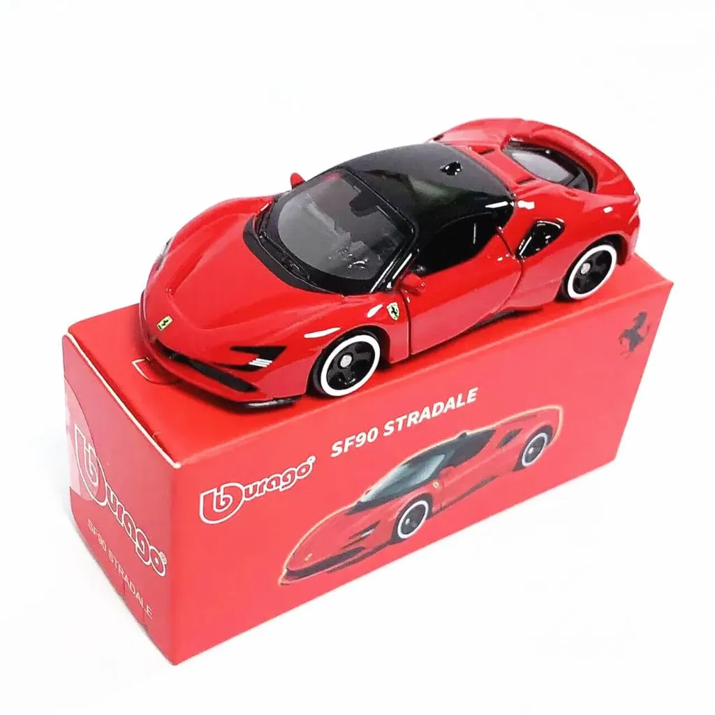 Bburago SF90 Stradle 1:64 Scale Ferrari Series Model Collection Race Diecast Metal Model Car (SF9O STRADALE)